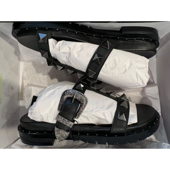 NWT‎ one teaspoon Elise slide black studded 169 - Picture 6 of 6